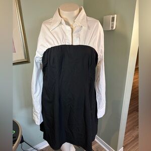 176. Cider Black and White Colorblock Dress